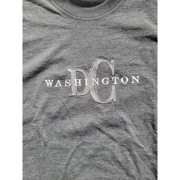 Vintage Washington DC Spell Out Embroidered Dark Gray T-Shirt Size XL - Picture 2 of 6